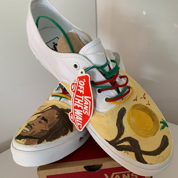 Custom "Bob Marley" Vans Created By Artist: Mens 10 Women's 11.5 - Picture 1 of 5